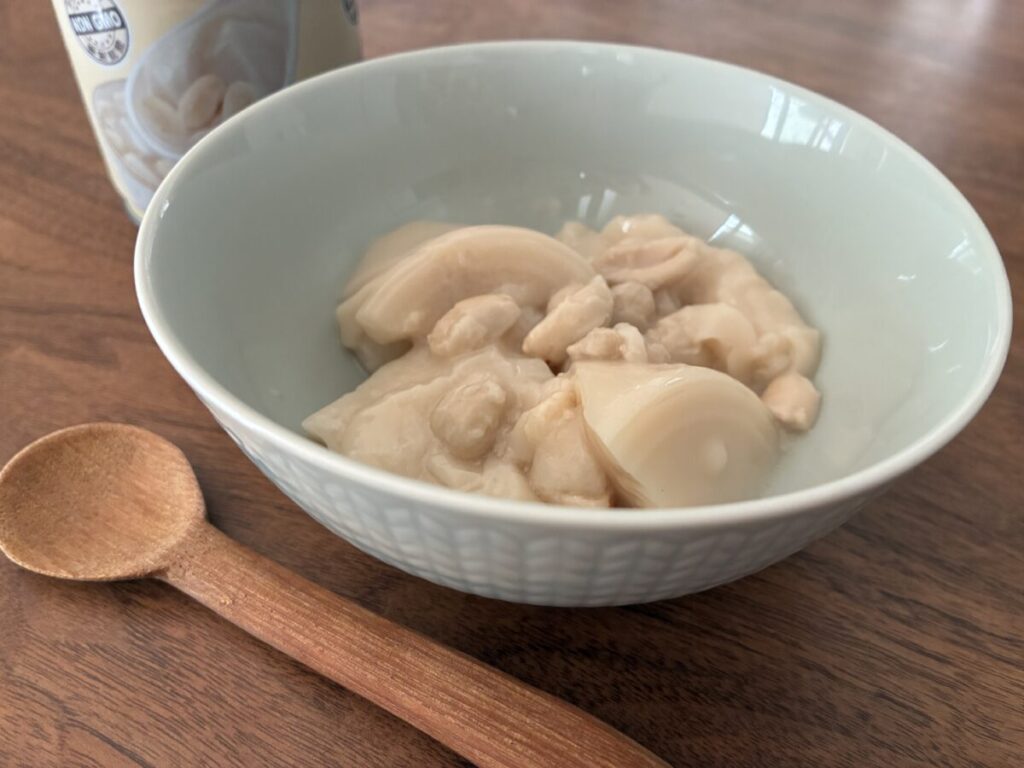 花生豆花の完成状態|ピーナッツ入りの台湾スイーツ豆花