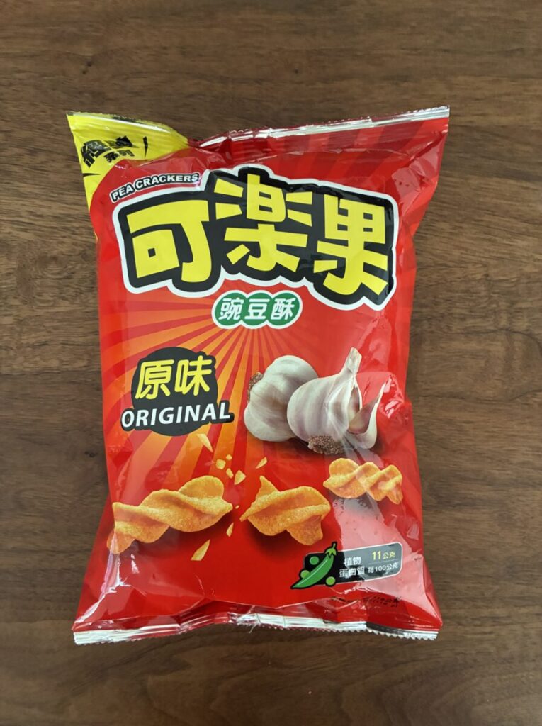 台湾スナック 可楽果（ガーリック味）のパッケージ